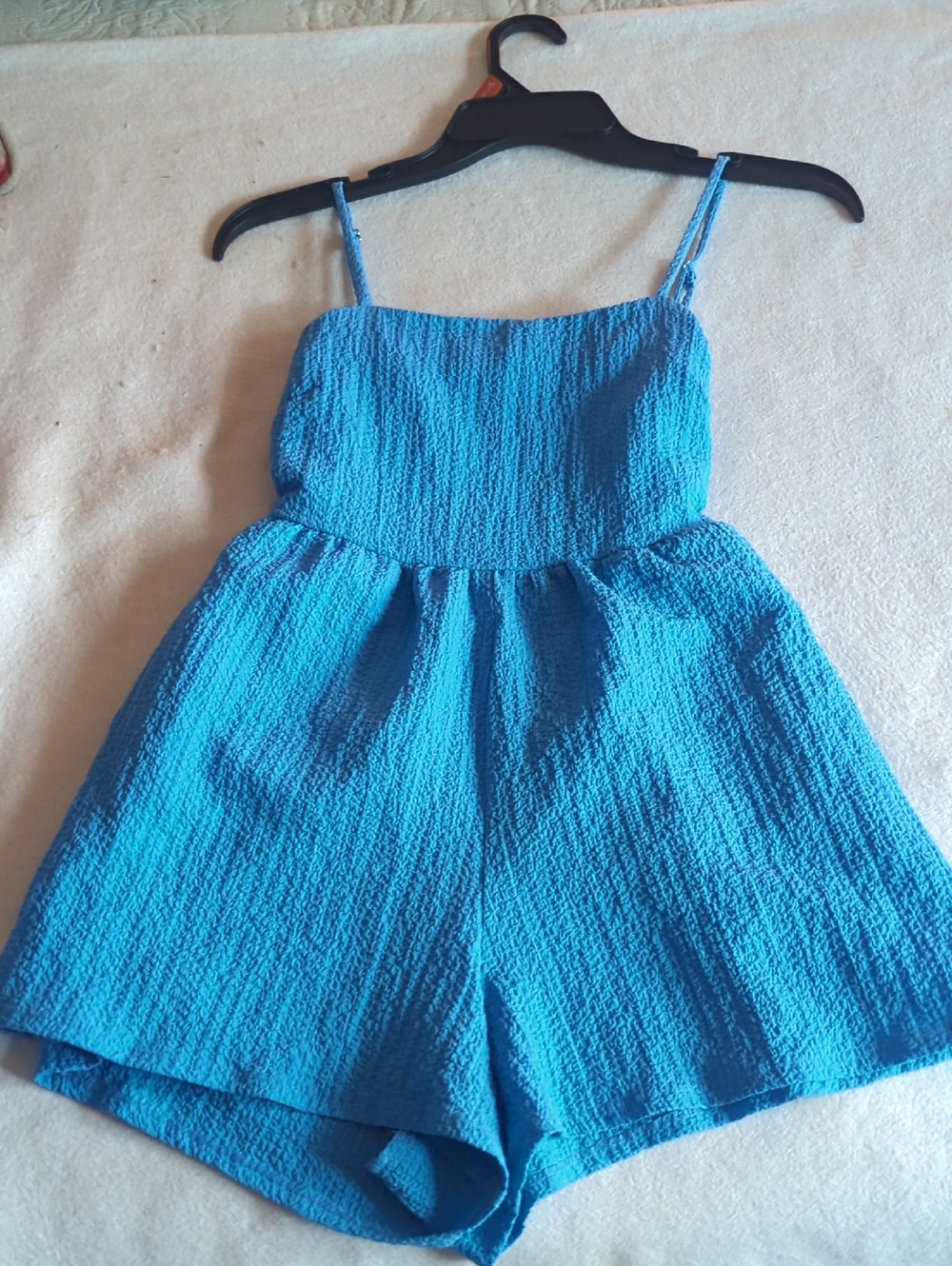 Target Blue Textured Girls Romper - Spaghetti Straps